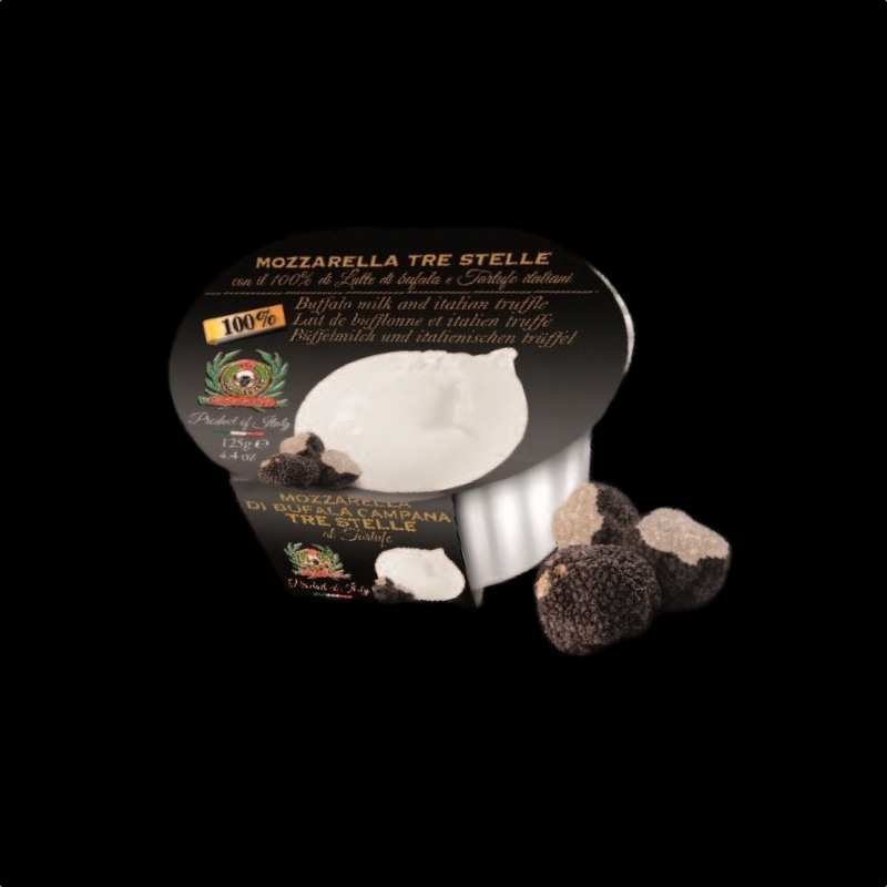 Emballage de fromage Mozzarella di BUFALA aux truffes