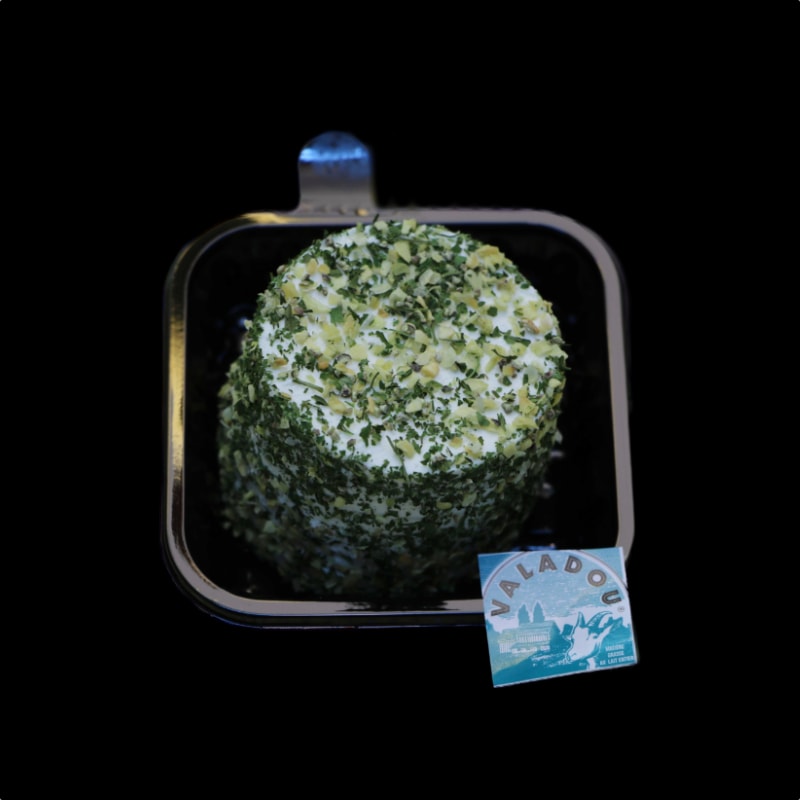 Fromage Valadou enrobeÌ ail fines herbes